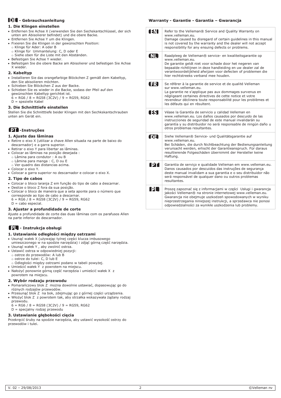 Velleman VTCOAX User Manual | Page 2 / 2