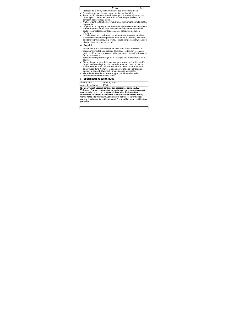 Velleman VTSS6 User Manual | Page 9 / 23