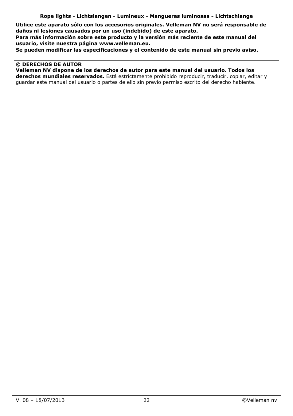 Velleman VDLRL28x User Manual | Page 22 / 30