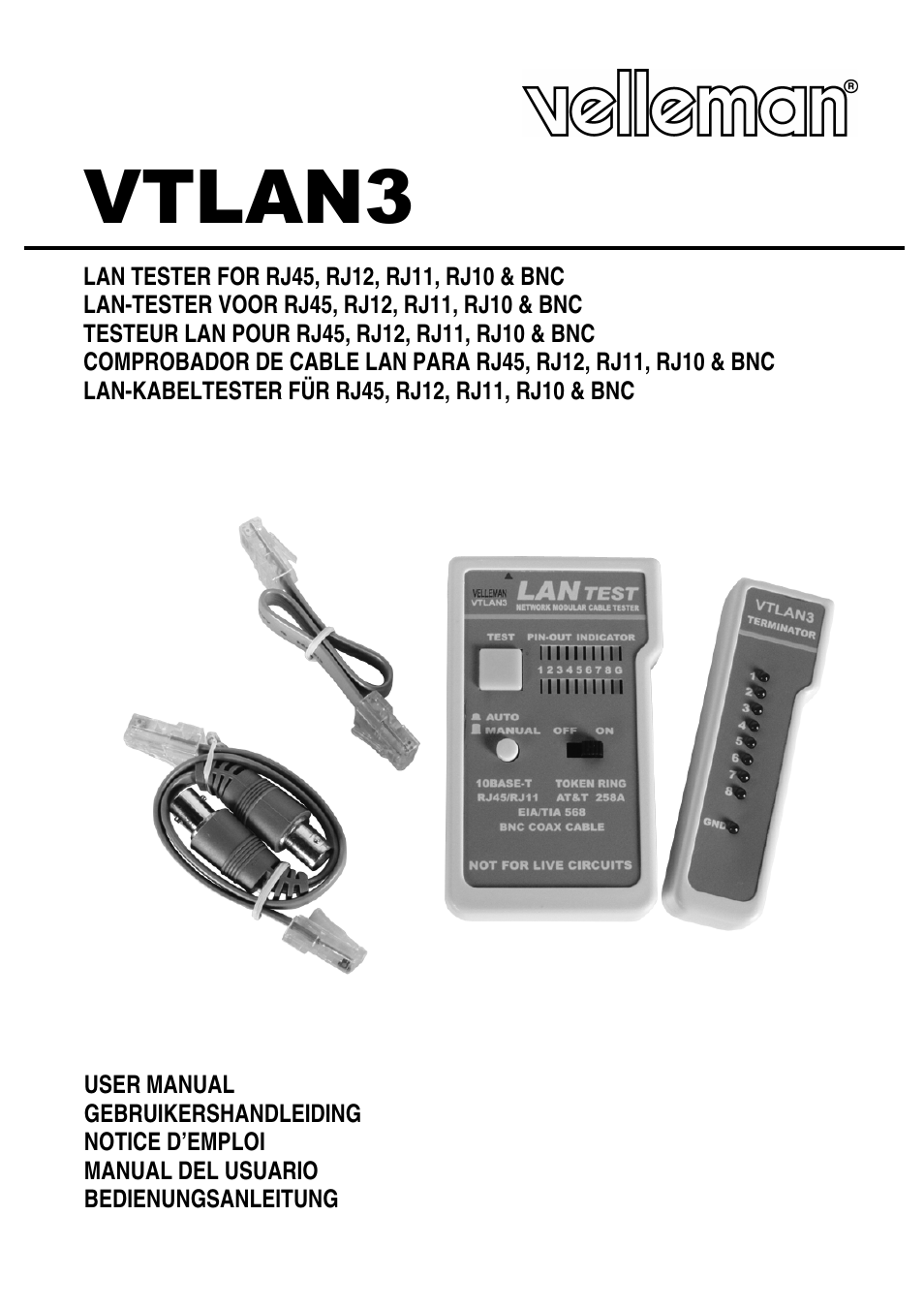 Velleman VTLAN3 User Manual | 12 pages