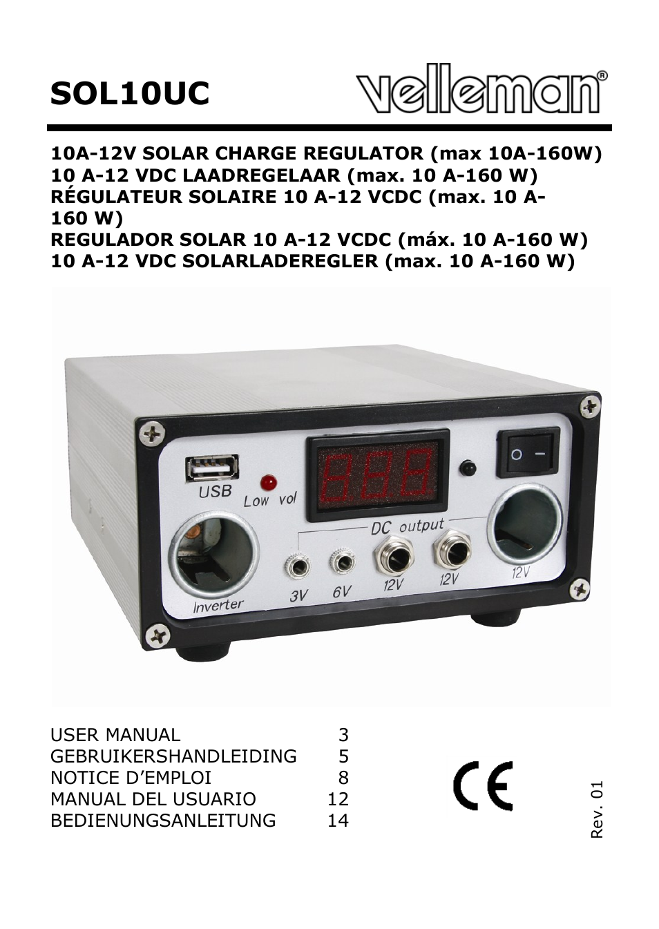 Velleman SOL10UC User Manual | 20 pages