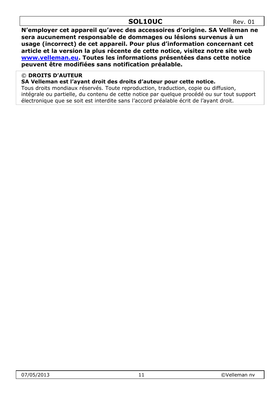 Velleman SOL10UC User Manual | Page 11 / 20