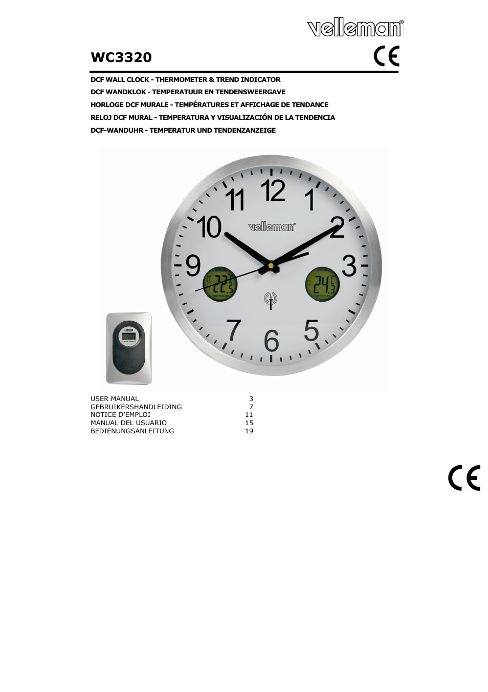 Velleman WC3320 User Manual | 26 pages