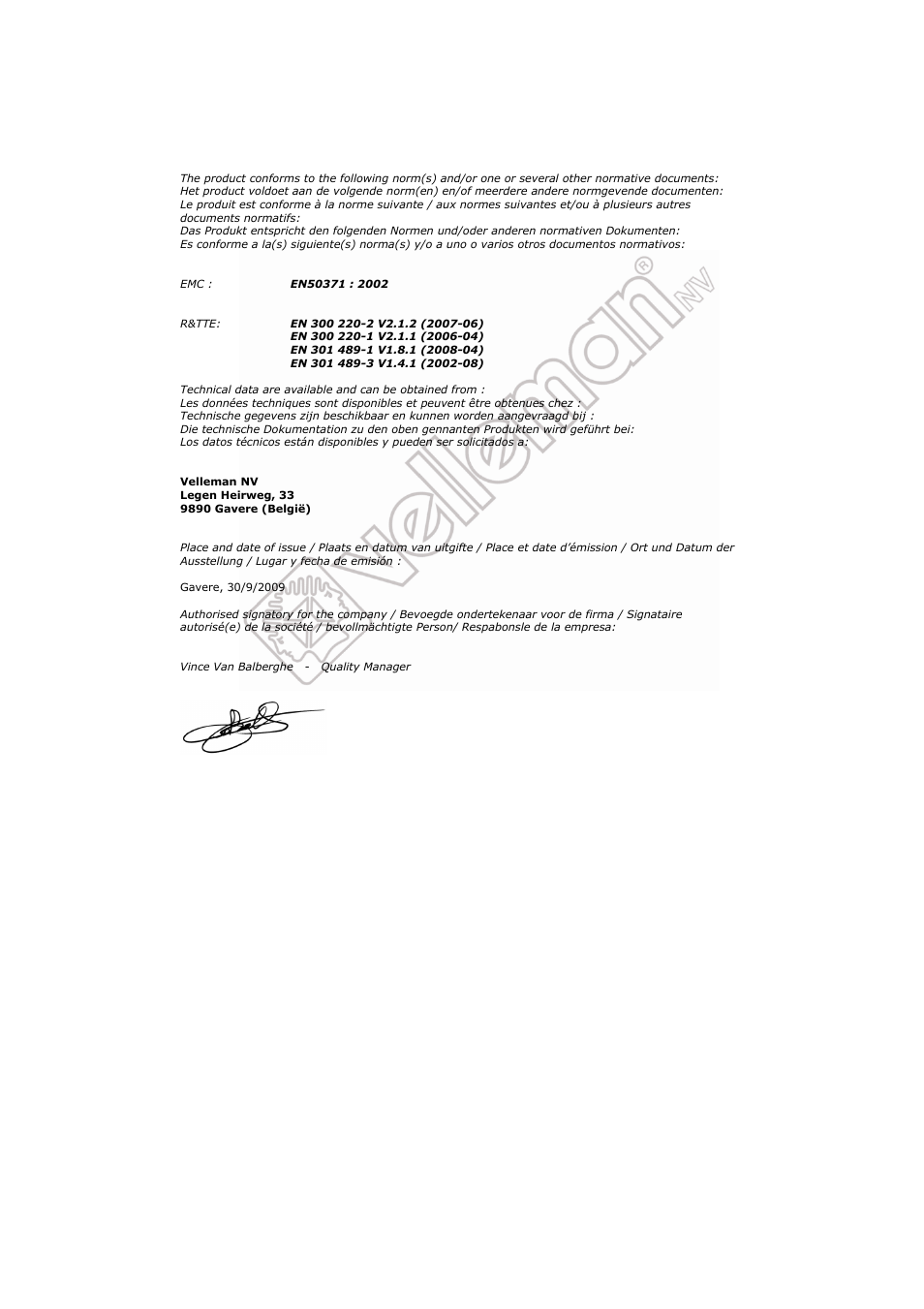 Velleman WC3320 User Manual | Page 26 / 26