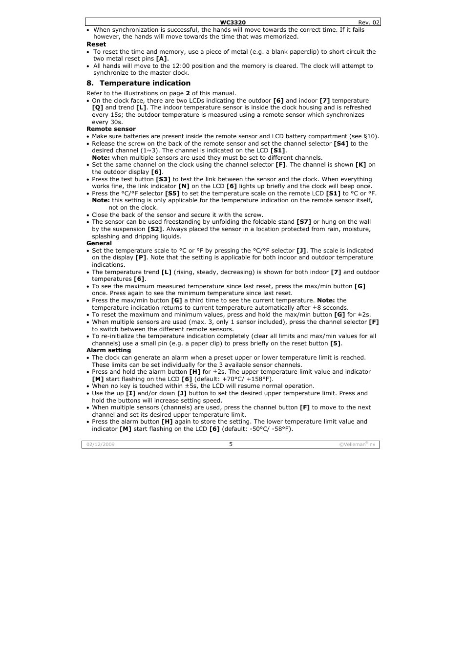 Velleman WC3320 User Manual | Page 5 / 26