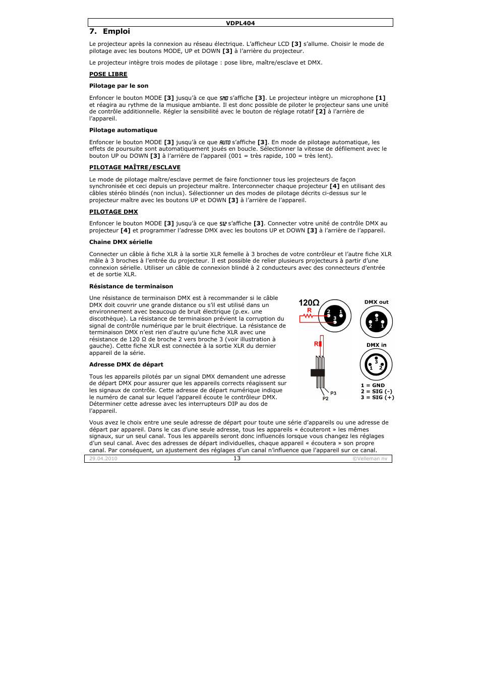 Velleman VDPL404 User Manual | Page 13 / 26