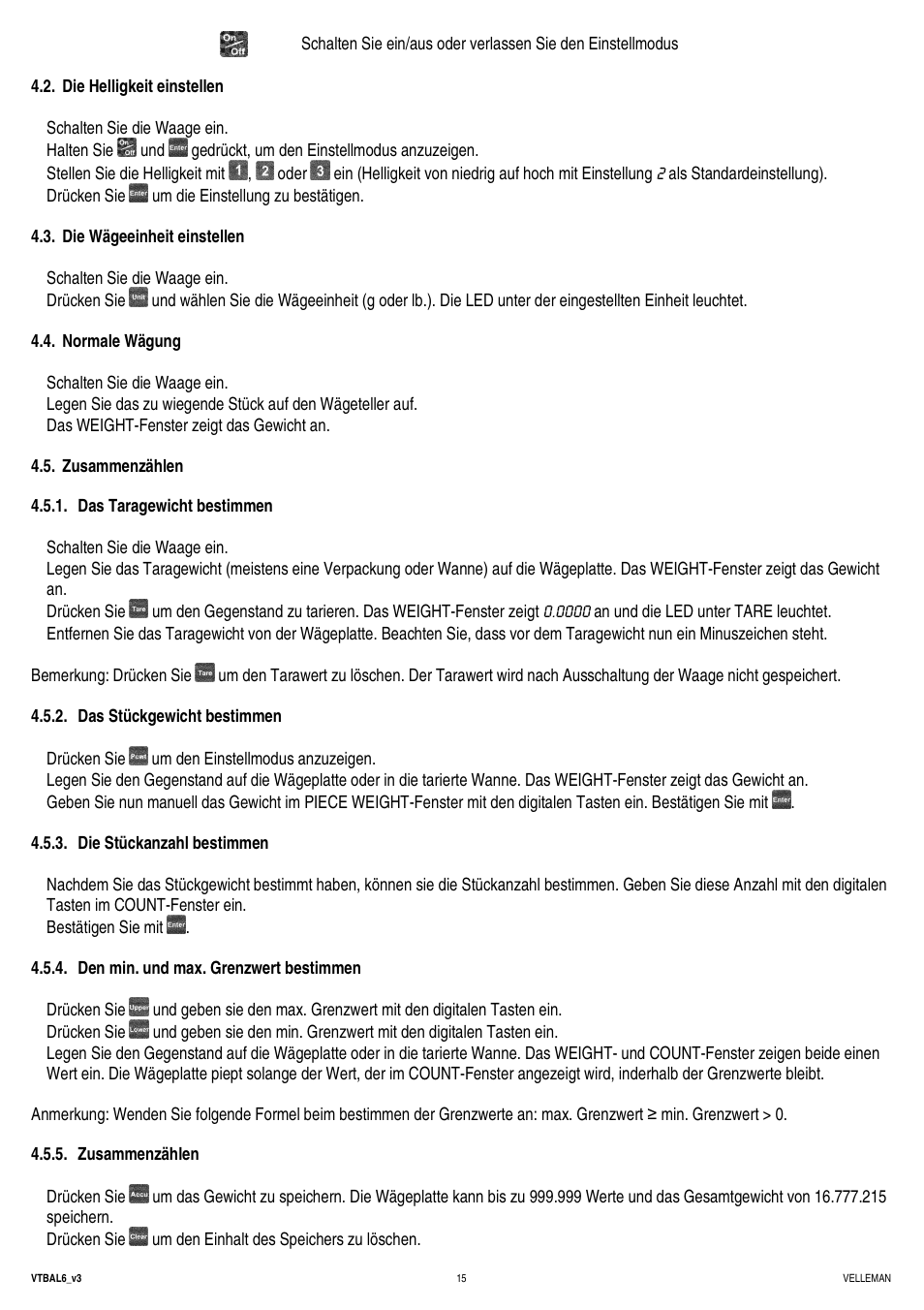 Velleman VTBAL6 User Manual | Page 15 / 16