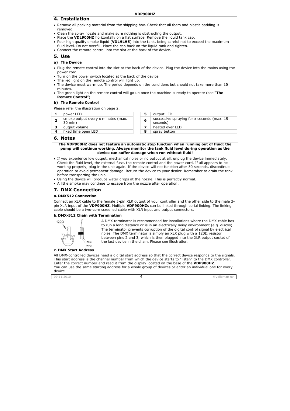 Velleman VDP900HZ User Manual | Page 4 / 19