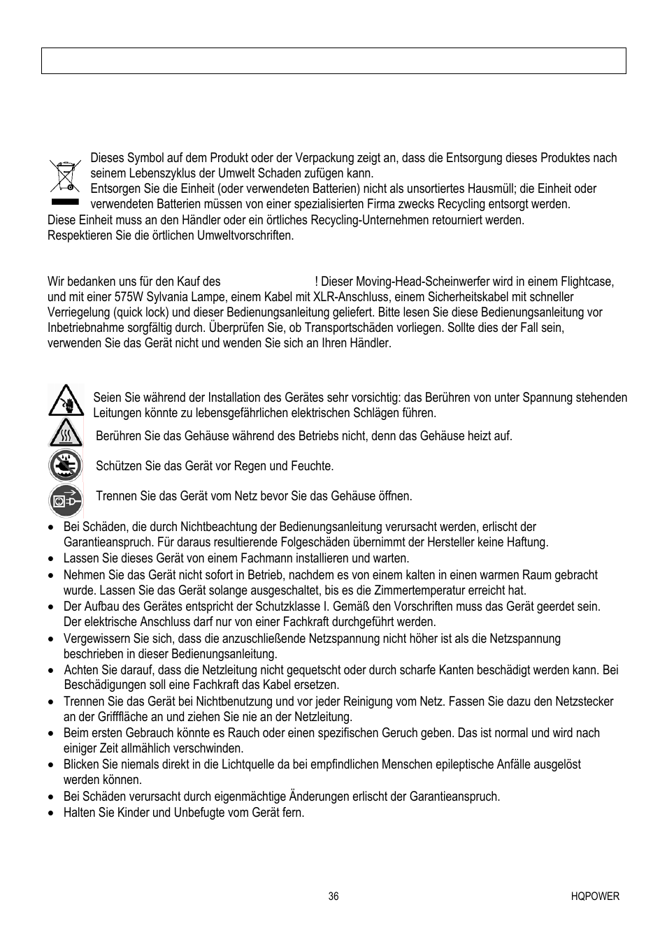 Velleman VDP575MHS20FL User Manual | Page 36 / 46
