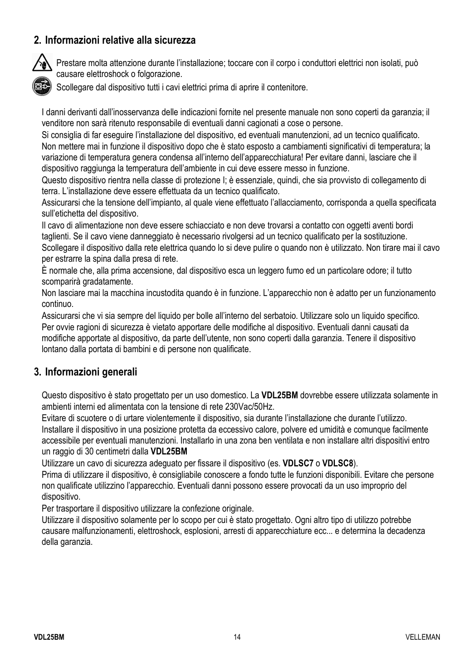 Velleman VDL25BM User Manual | Page 14 / 20