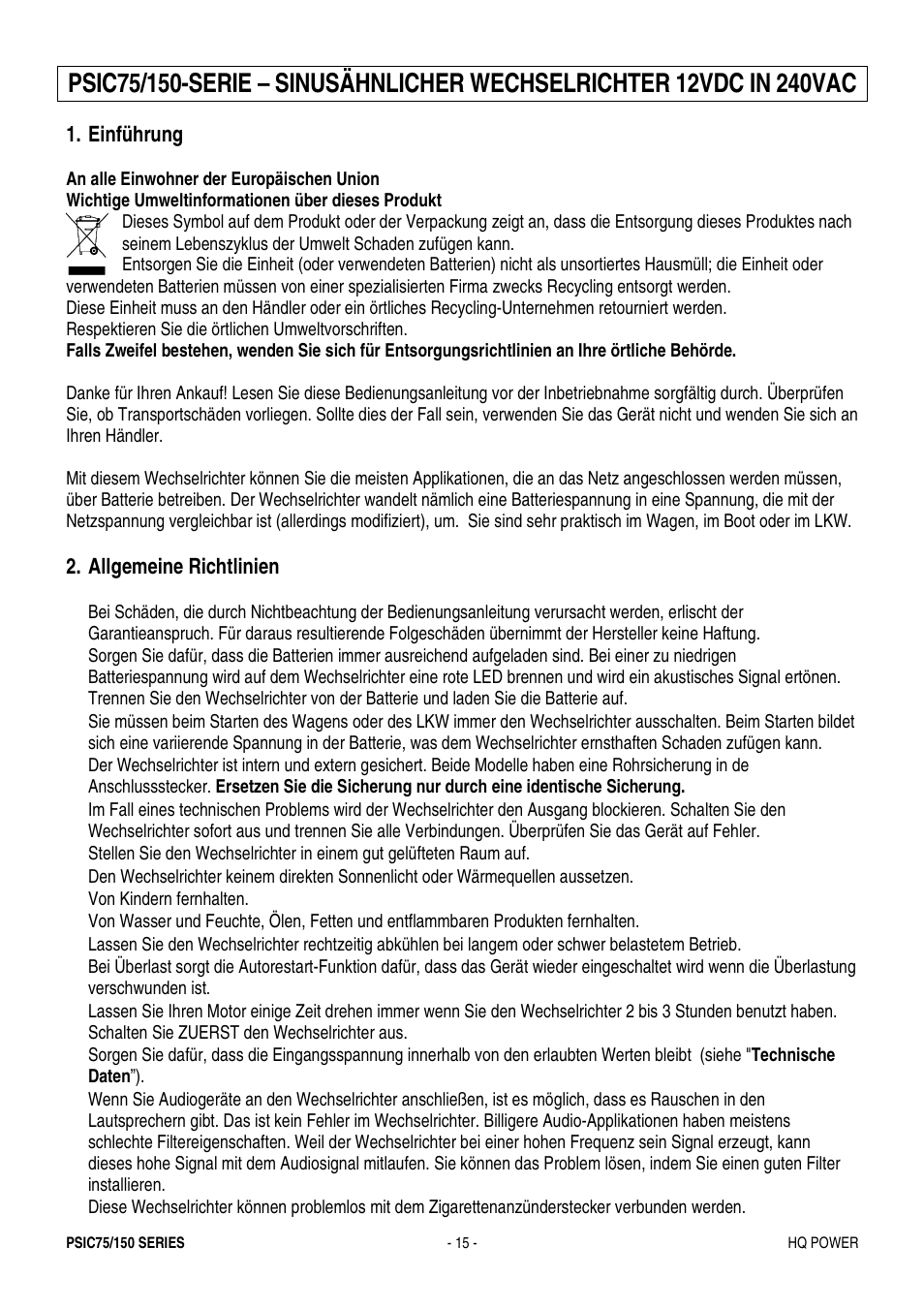 Velleman PSIC75B User Manual | Page 15 / 18