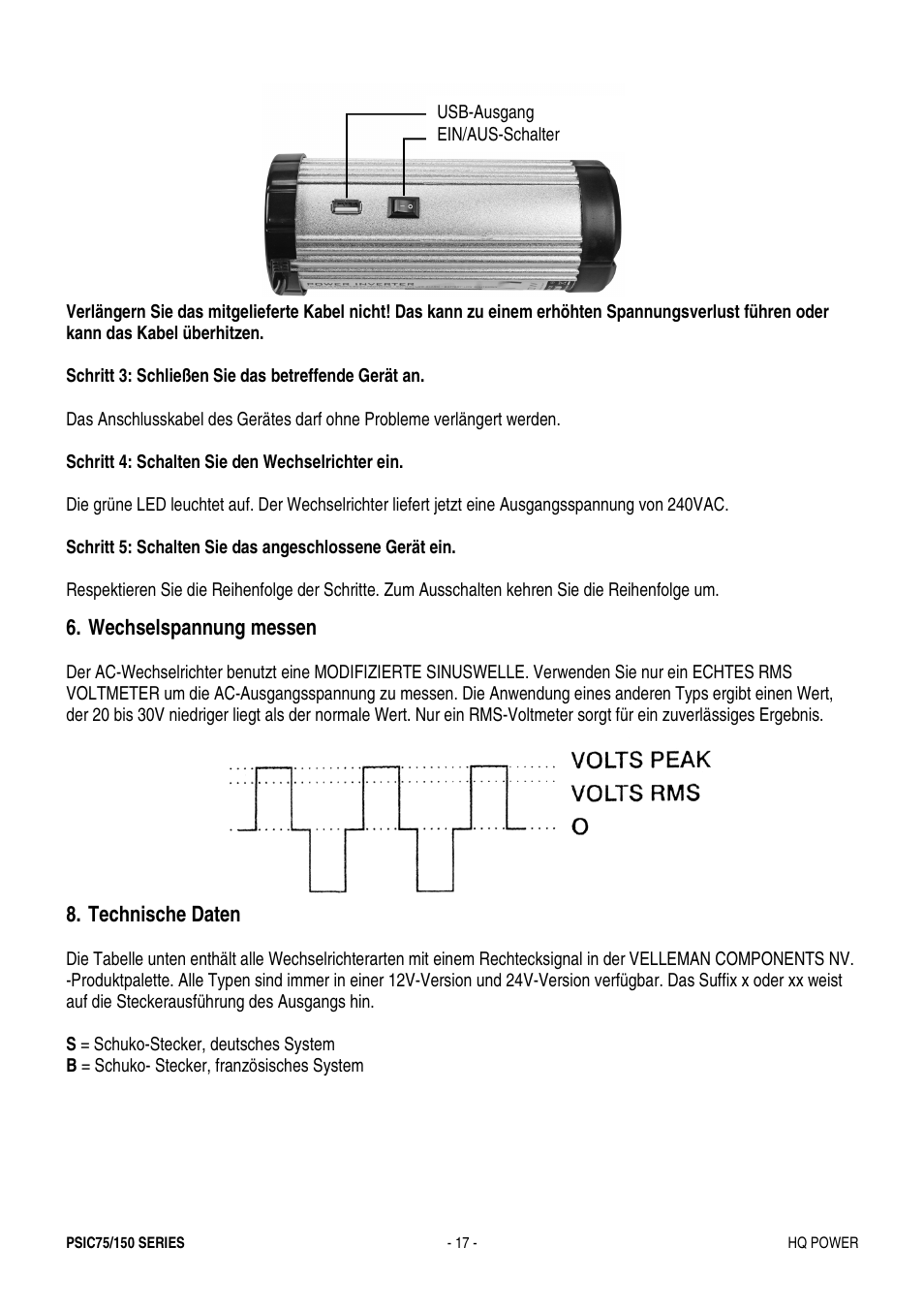 Velleman PSIC75B User Manual | Page 17 / 18