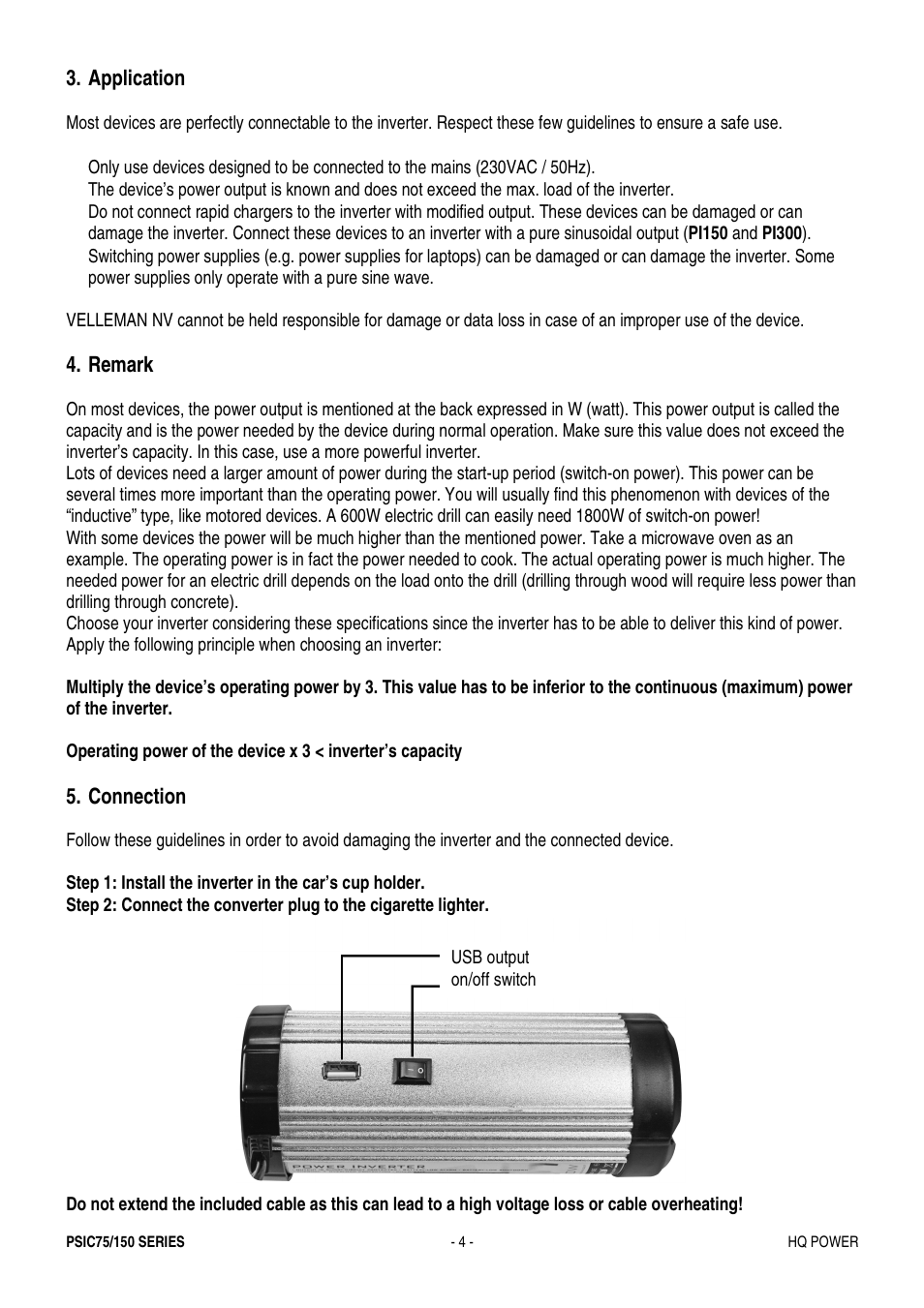 Velleman PSIC75B User Manual | Page 4 / 18