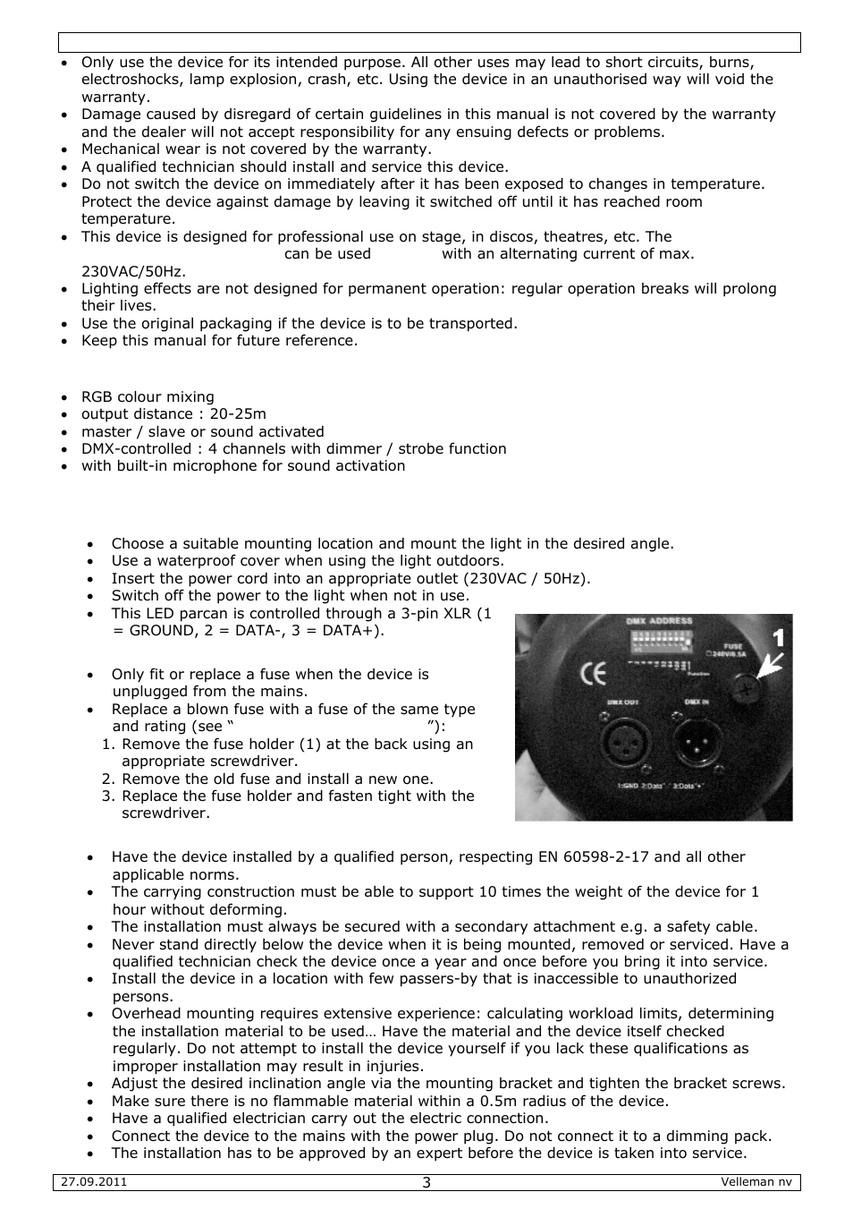 Velleman VDPLP64SB User Manual | Page 3 / 22