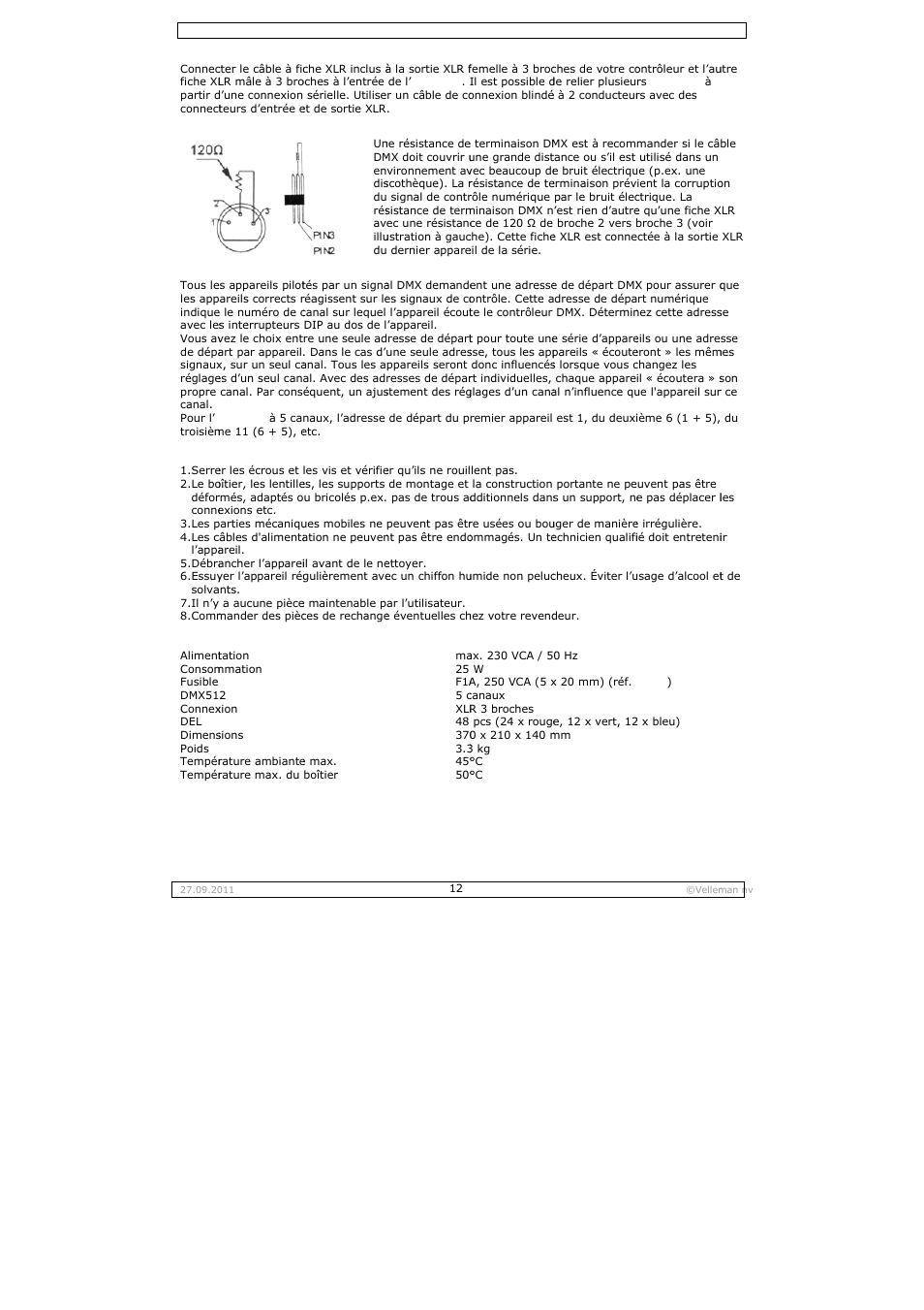 Velleman VDPL300SC User Manual | Page 12 / 21