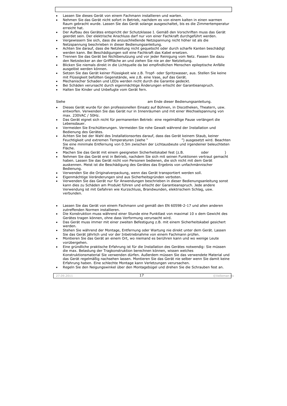 Velleman VDPL300SC User Manual | Page 17 / 21