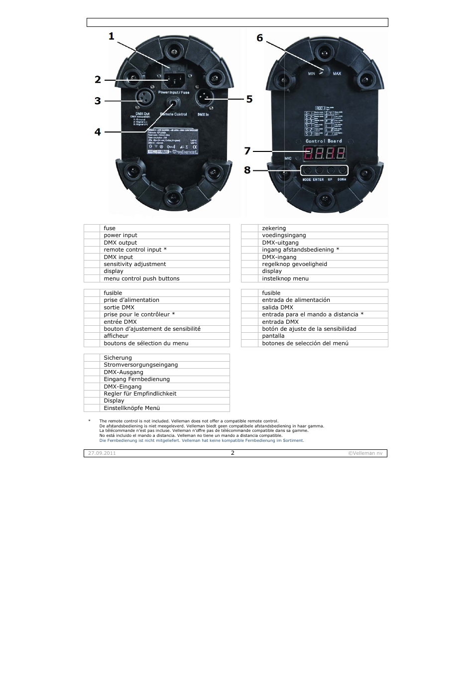 Velleman VDPL300SC User Manual | Page 2 / 21