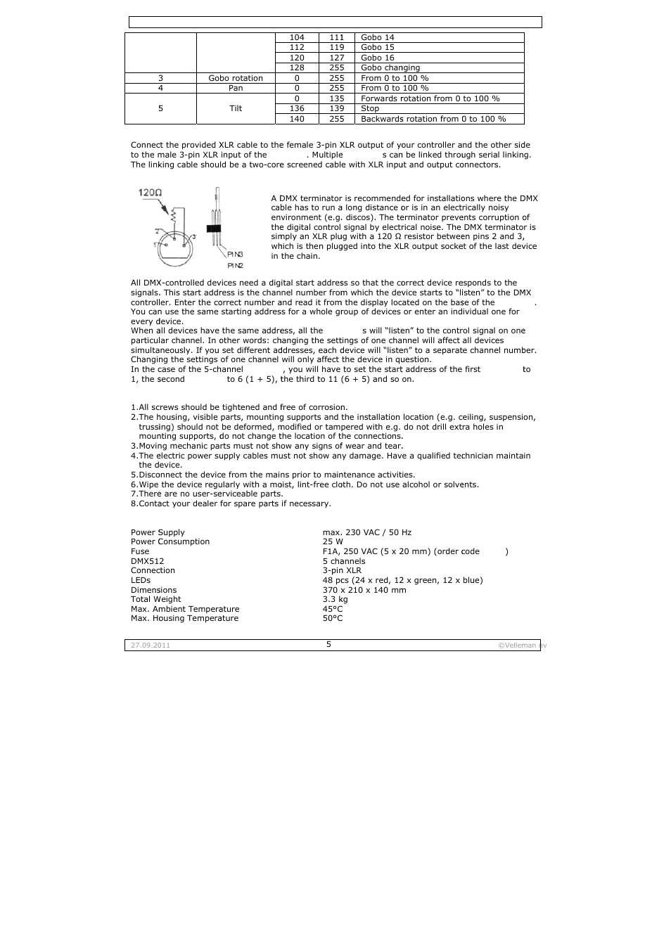 Velleman VDPL300SC User Manual | Page 5 / 21