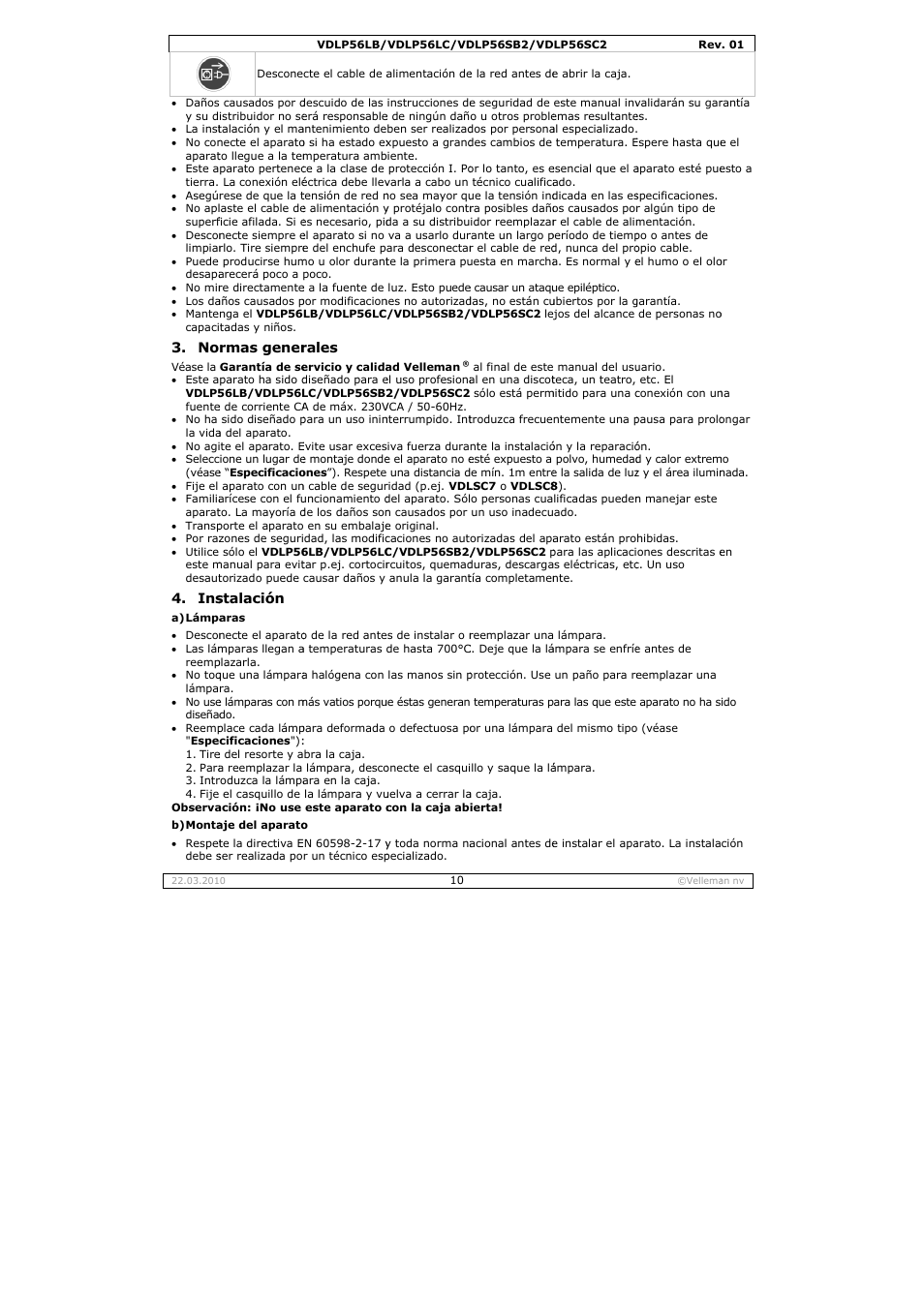 Velleman VDLP56SB2 User Manual | Page 10 / 16