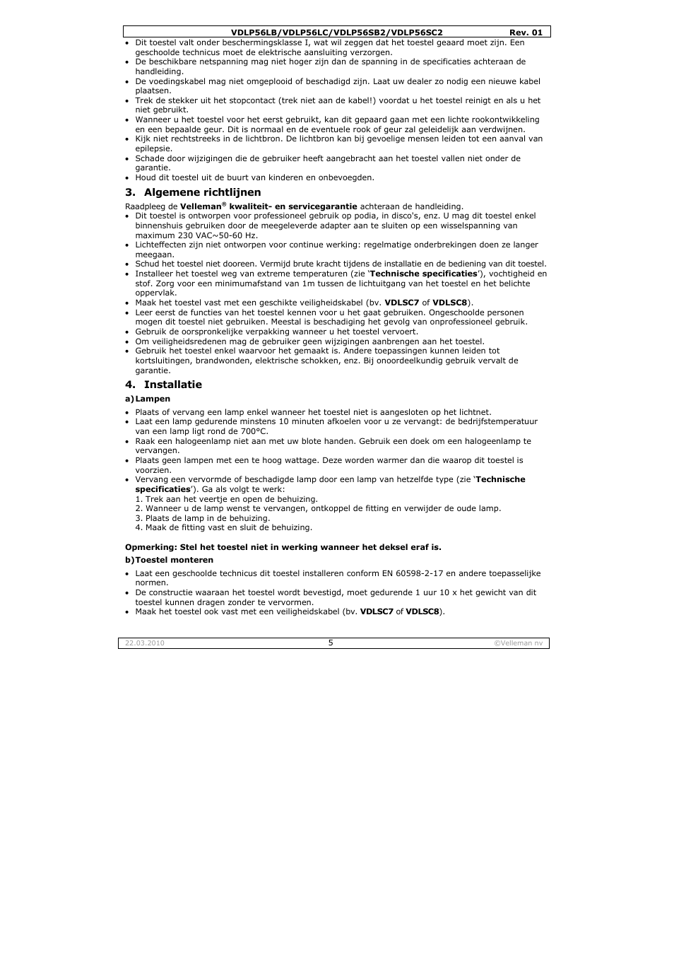 Velleman VDLP56SB2 User Manual | Page 5 / 16