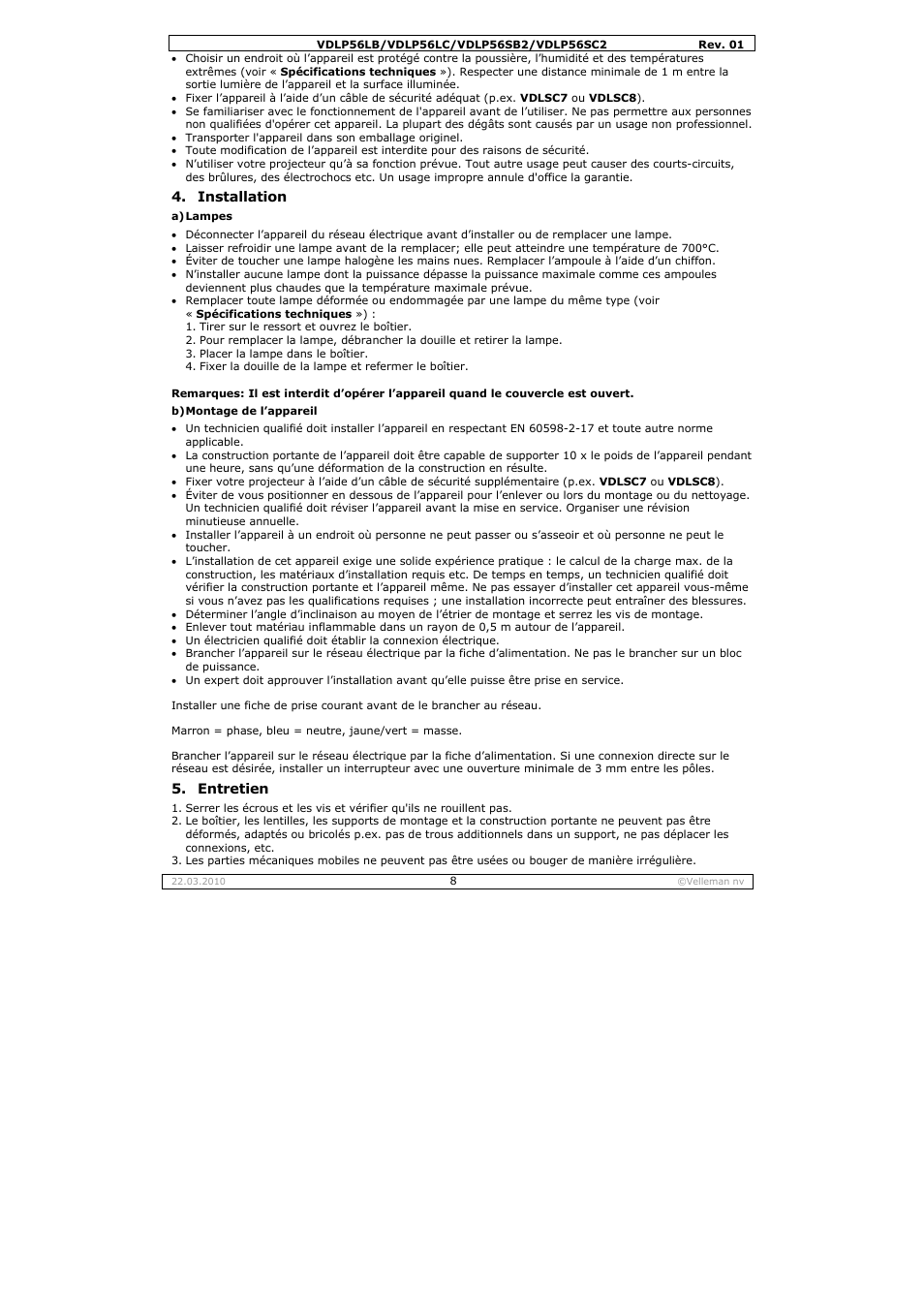 Velleman VDLP56SB2 User Manual | Page 8 / 16