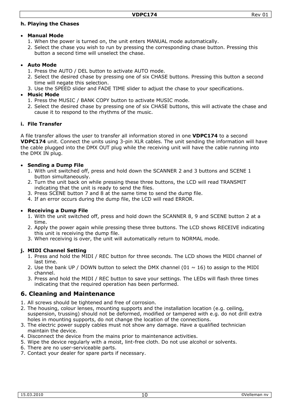 Velleman VDPC174 User Manual | Page 10 / 47