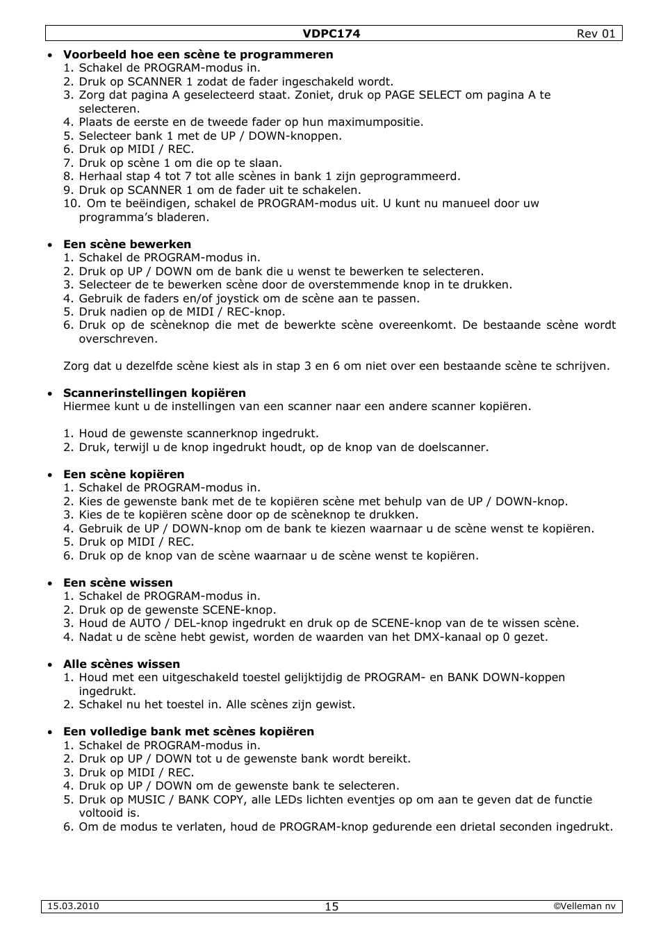 Velleman VDPC174 User Manual | Page 15 / 47