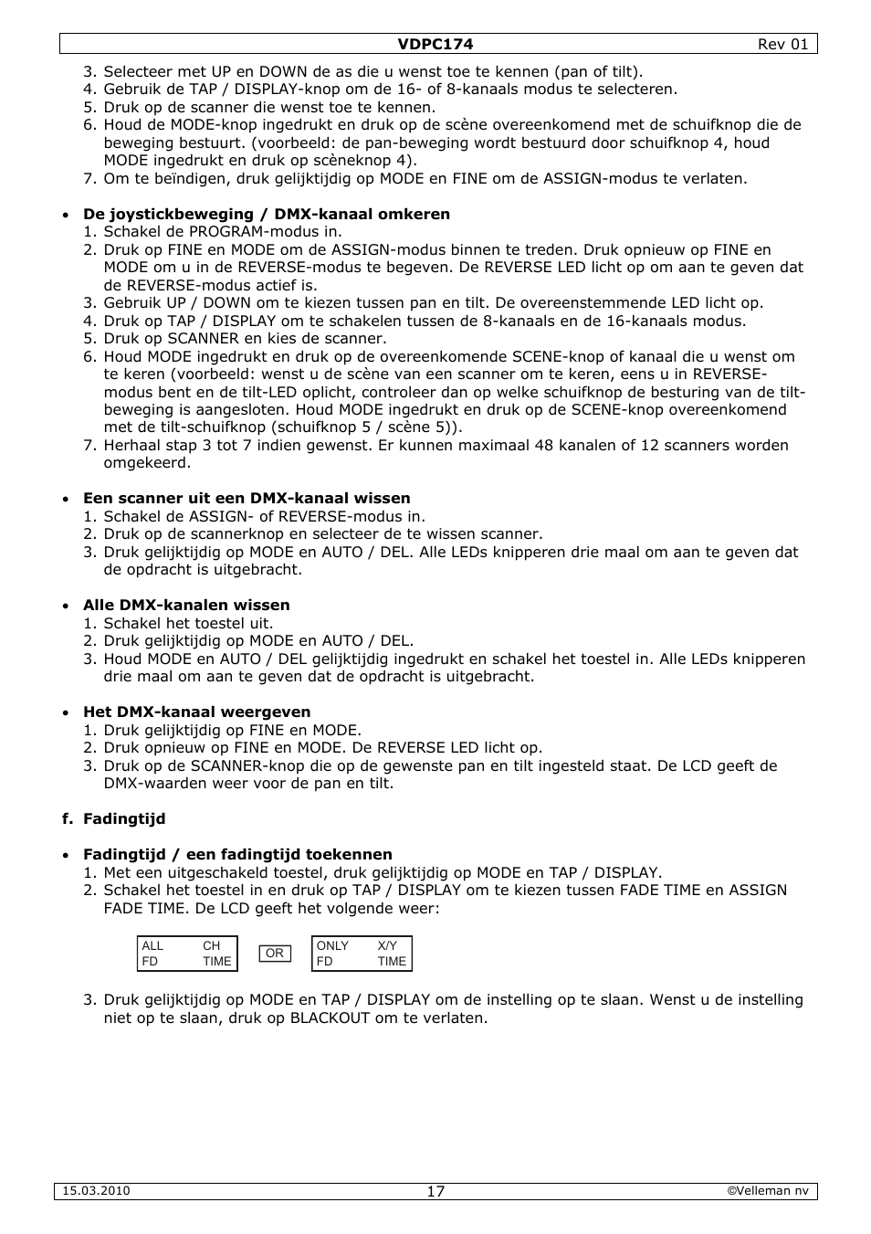 Velleman VDPC174 User Manual | Page 17 / 47