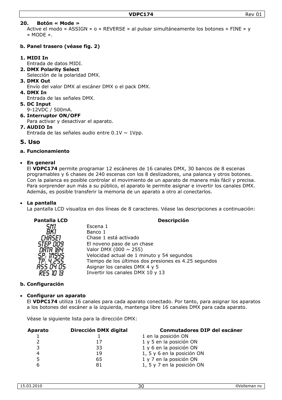 Velleman VDPC174 User Manual | Page 30 / 47