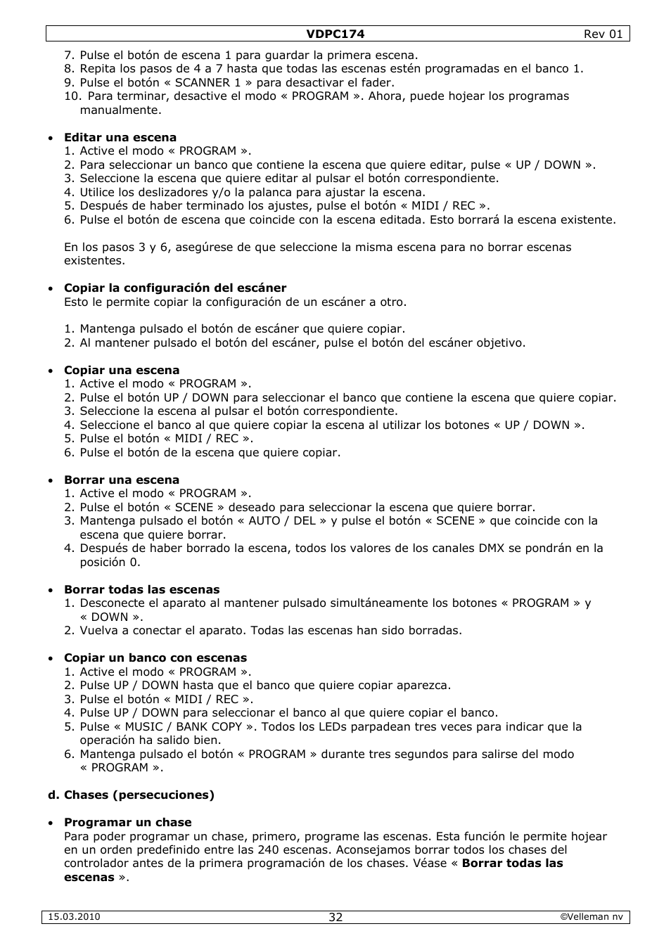 Velleman VDPC174 User Manual | Page 32 / 47