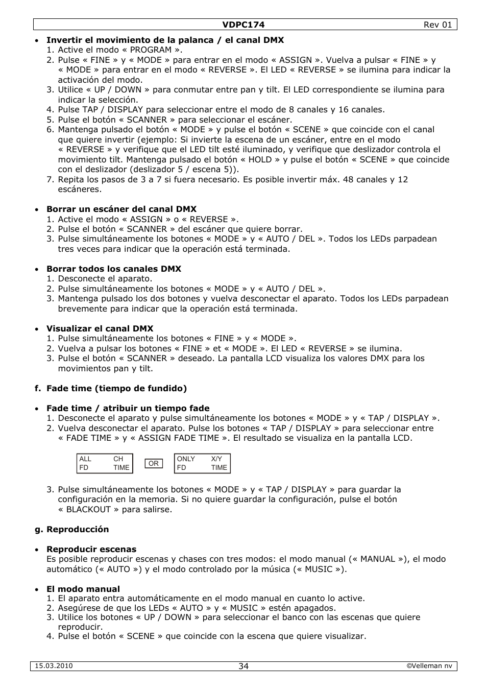 Velleman VDPC174 User Manual | Page 34 / 47