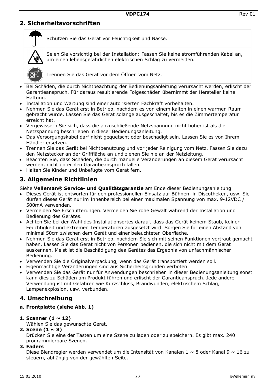Velleman VDPC174 User Manual | Page 37 / 47