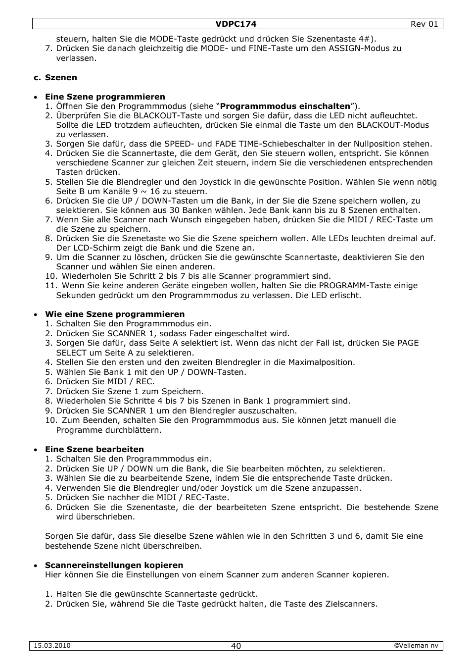Velleman VDPC174 User Manual | Page 40 / 47