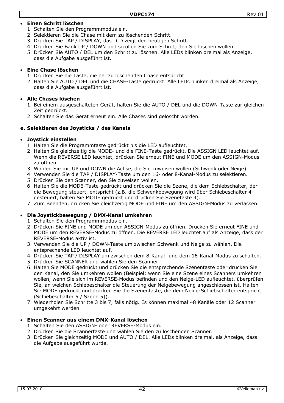 Velleman VDPC174 User Manual | Page 42 / 47