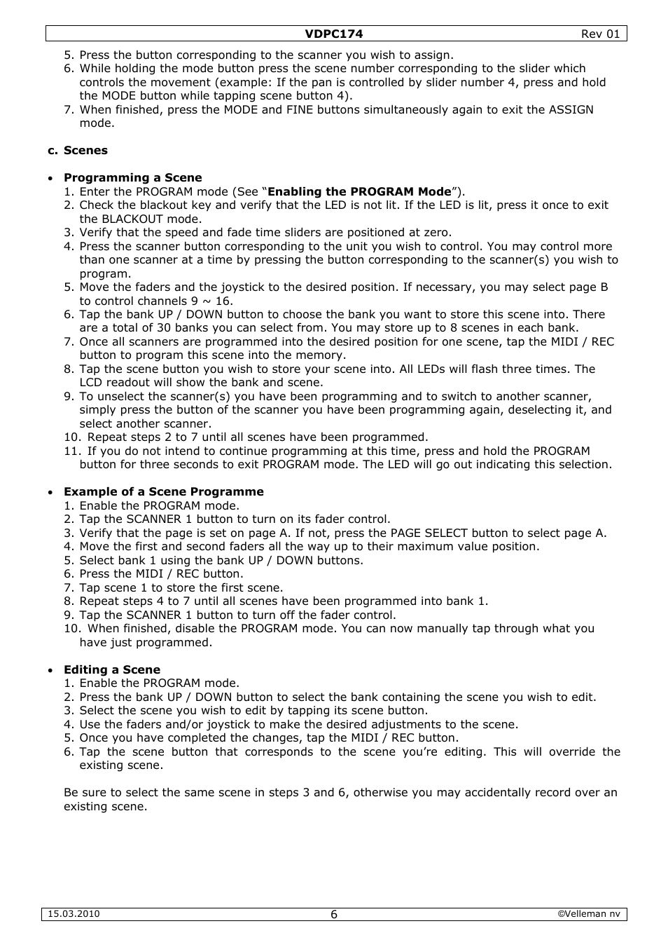 Velleman VDPC174 User Manual | Page 6 / 47