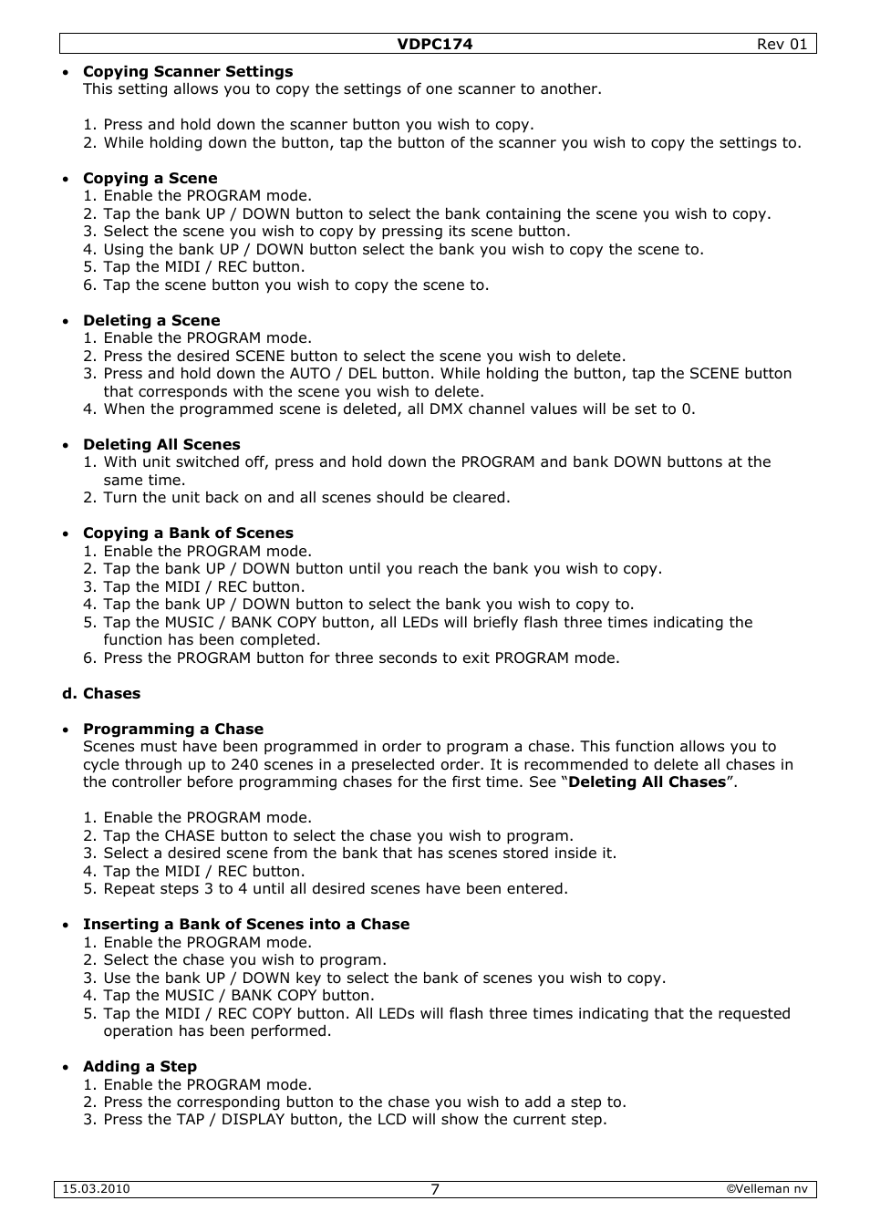 Velleman VDPC174 User Manual | Page 7 / 47