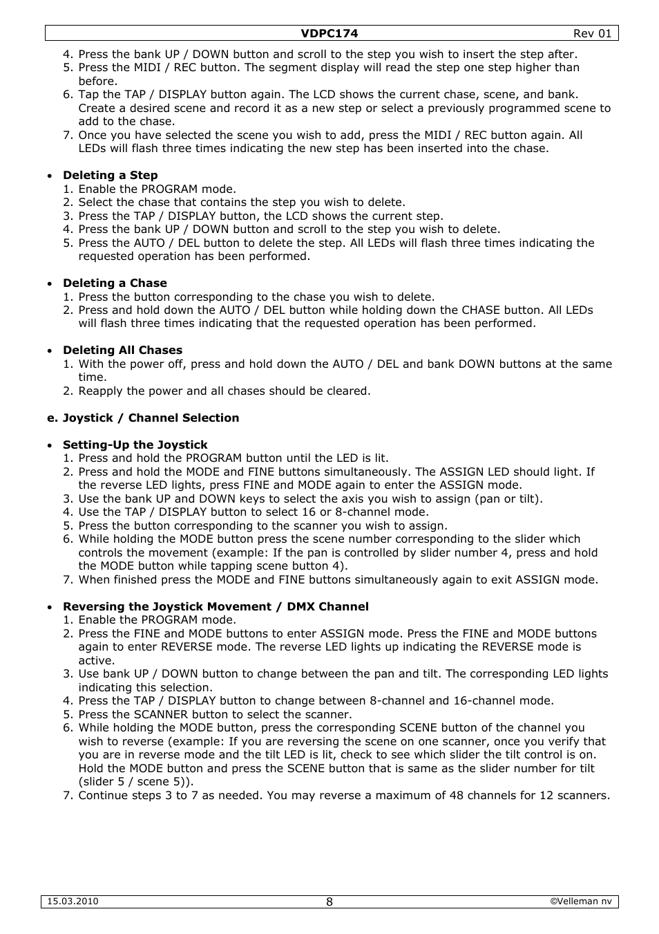 Velleman VDPC174 User Manual | Page 8 / 47