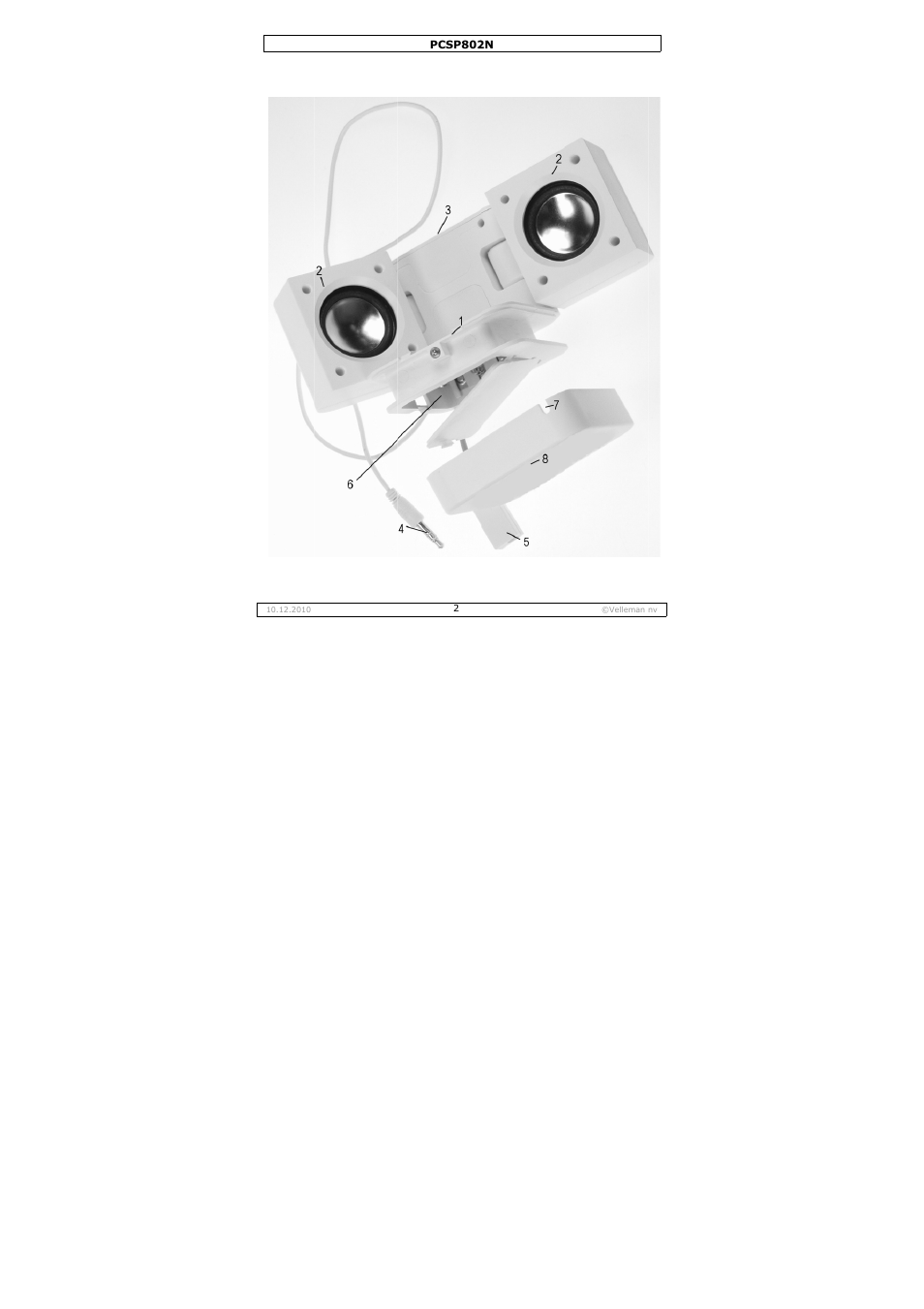 Velleman PCSP802N User Manual | Page 2 / 12