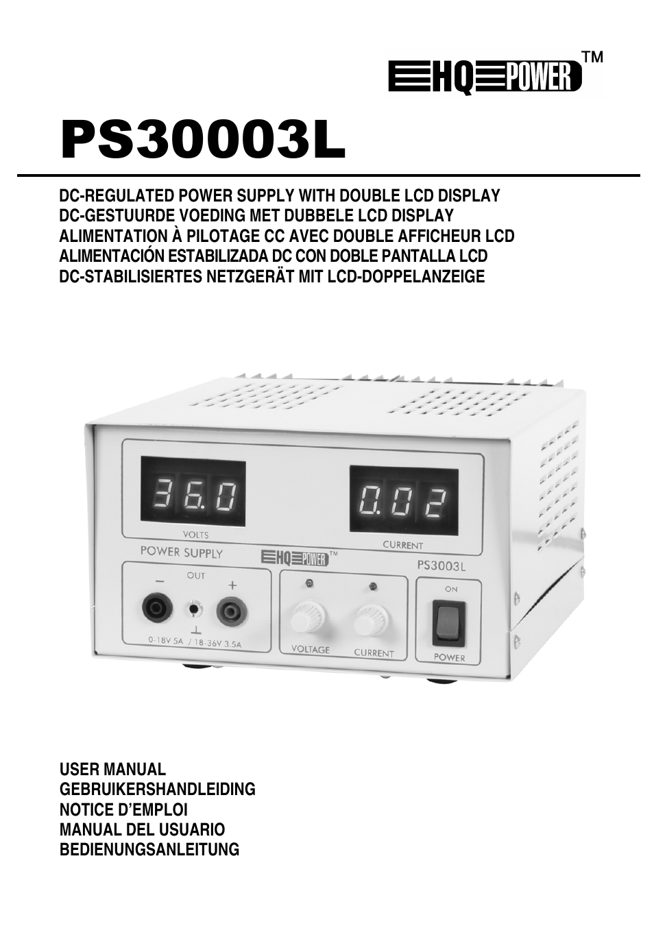 Velleman PS3003L User Manual | 12 pages