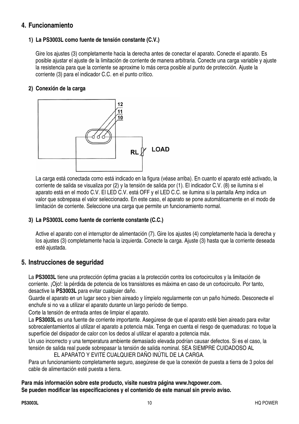 Velleman PS3003L User Manual | Page 10 / 12