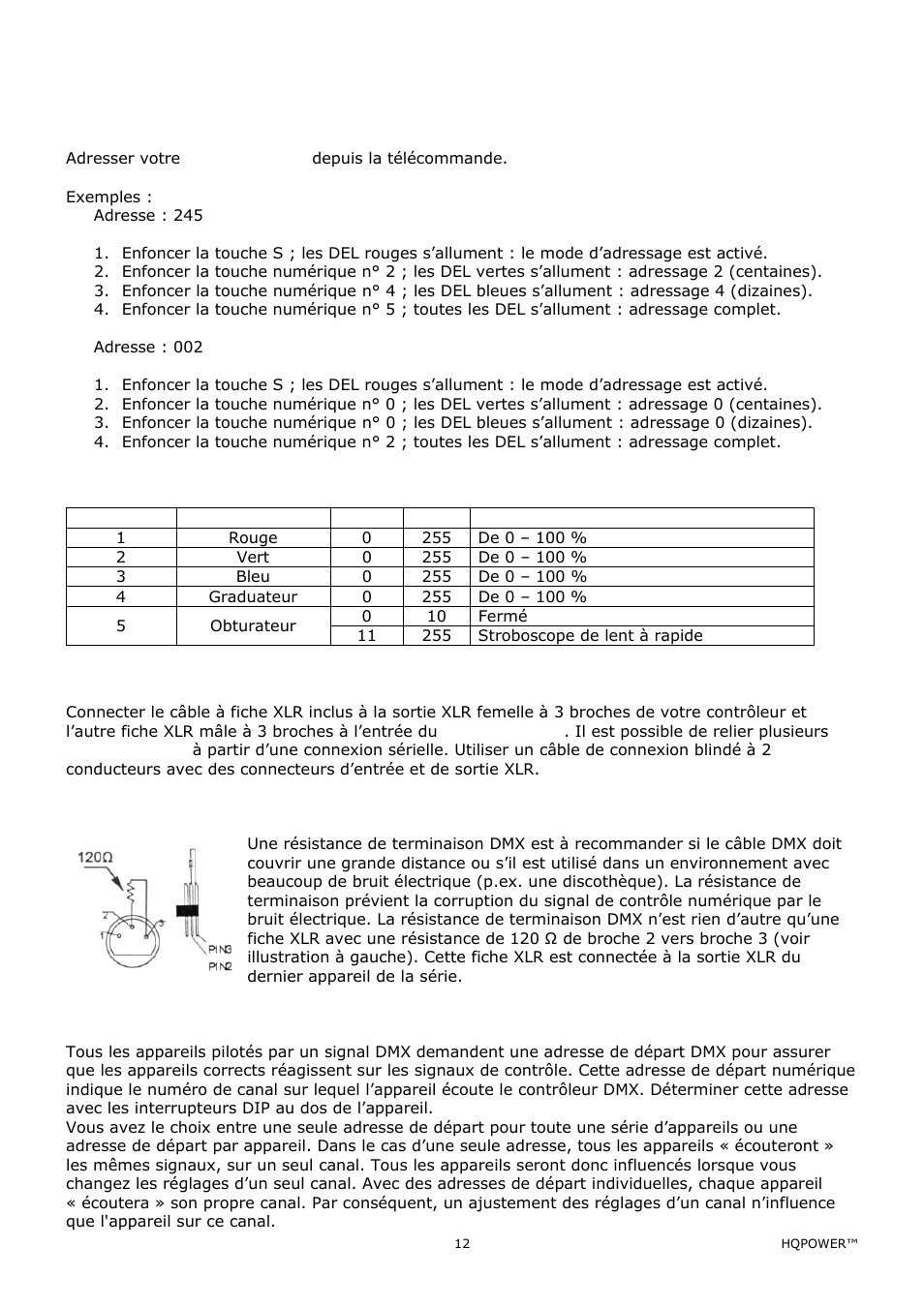 Pilotage dmx | Velleman VDPLOW2403 User Manual | Page 12 / 23