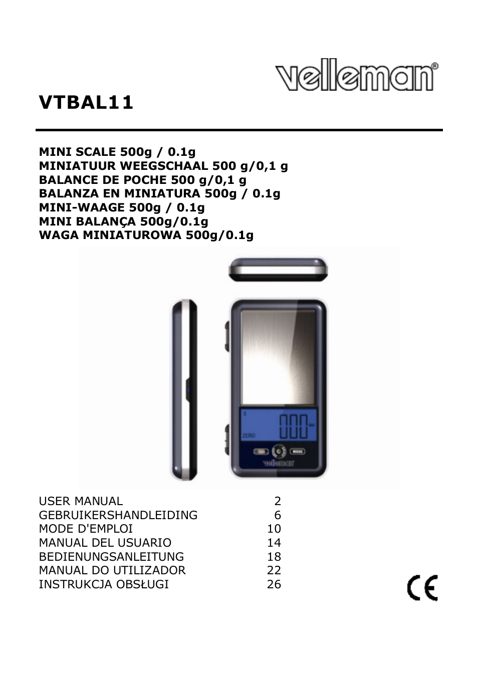 Velleman VTBAL11 User Manual | 36 pages