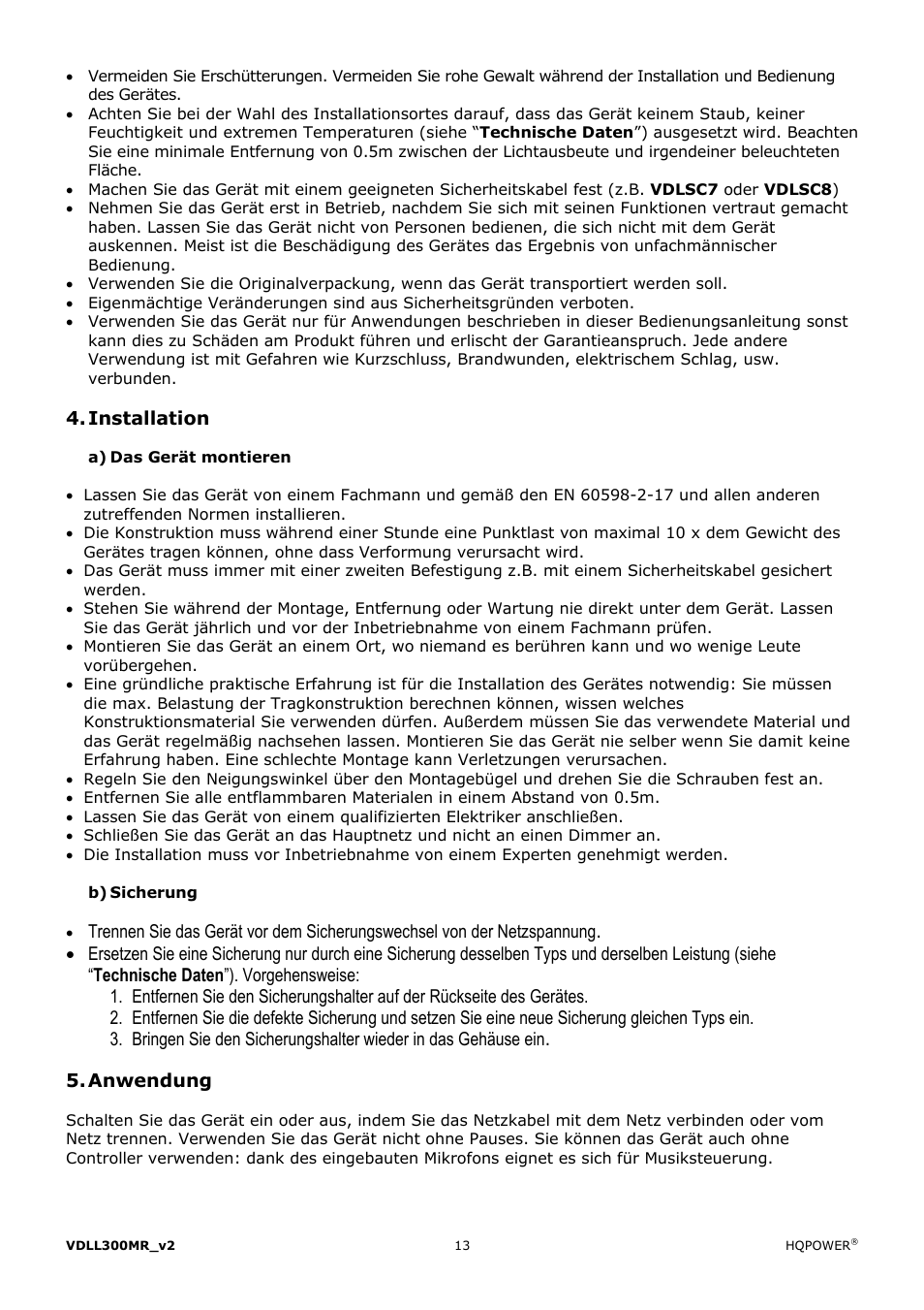 Velleman VDLL300MR User Manual | Page 13 / 16