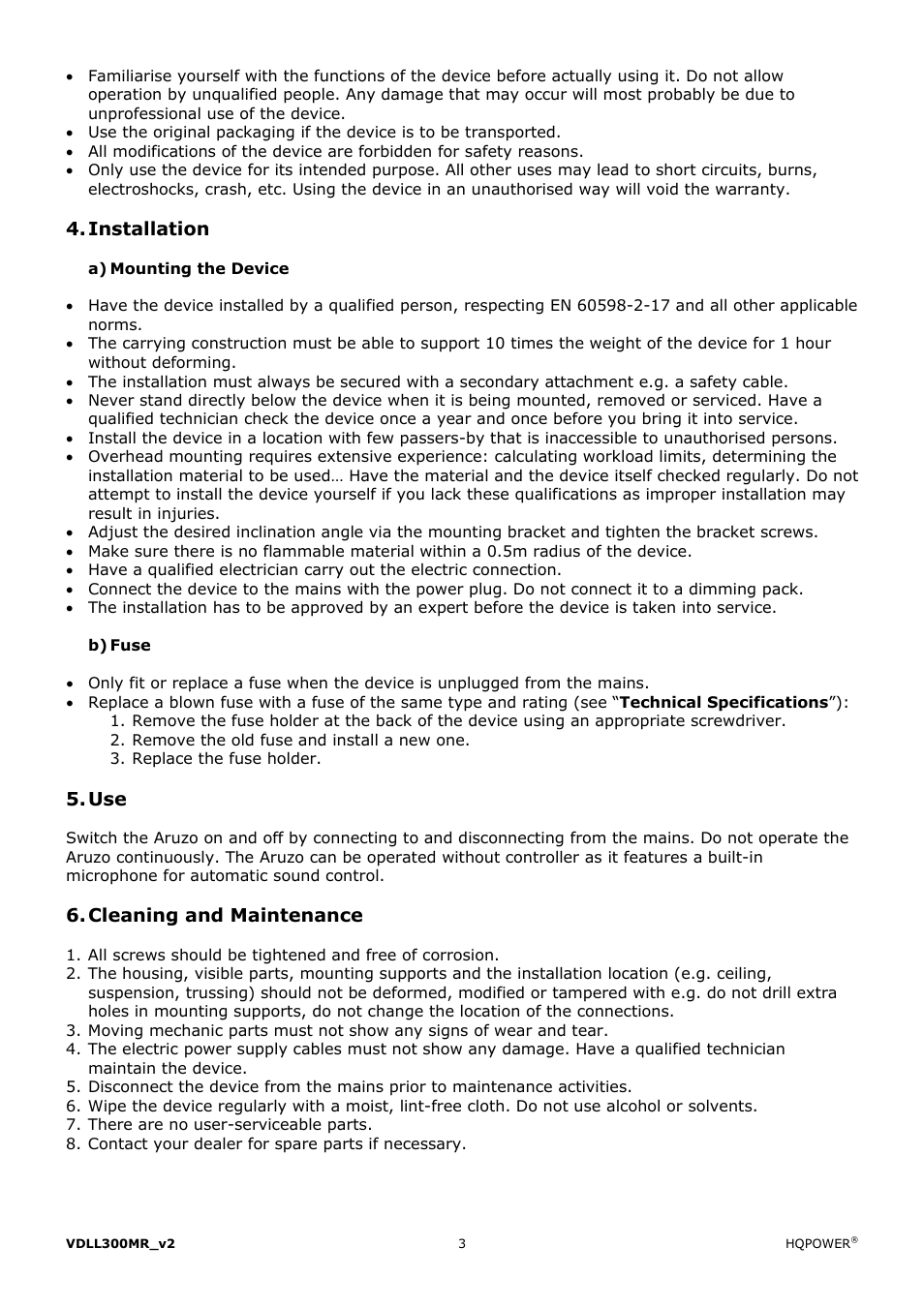 Velleman VDLL300MR User Manual | Page 3 / 16