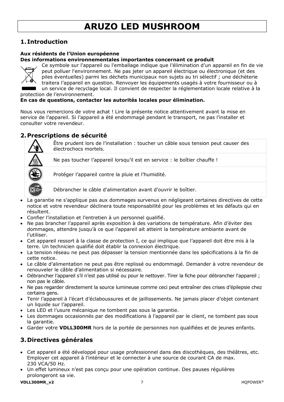 Uzo le, Ed mu, Ushro | Velleman VDLL300MR User Manual | Page 7 / 16