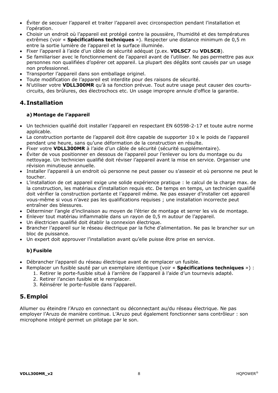 Velleman VDLL300MR User Manual | Page 8 / 16