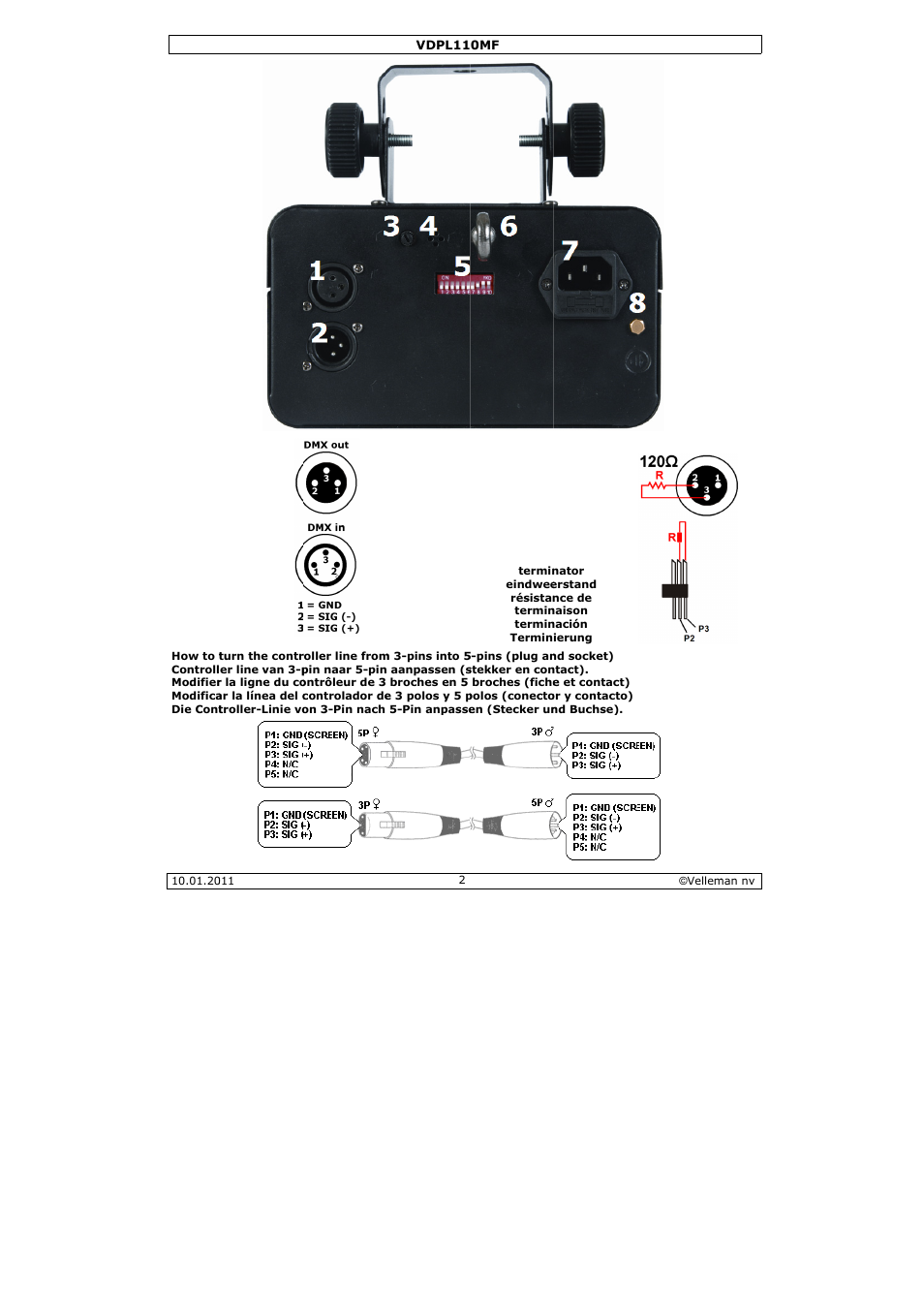 Velleman VDPL110MF User Manual | Page 2 / 24