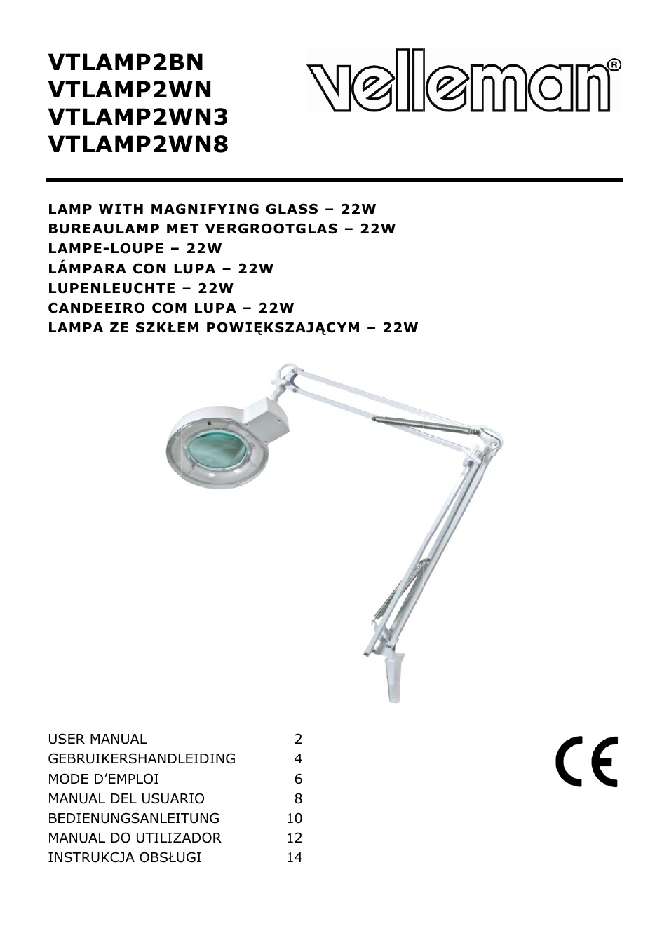 Velleman VTLAMP2BN User Manual | 17 pages