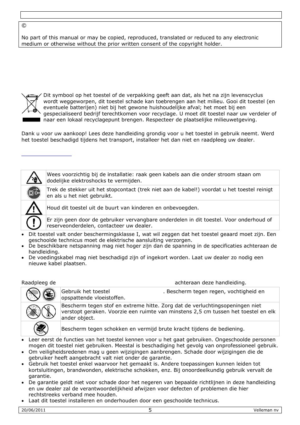 Gebruikershandleiding, Ebruike, Ershan | Ndleidi | Velleman VDSPROM8 User Manual | Page 5 / 16