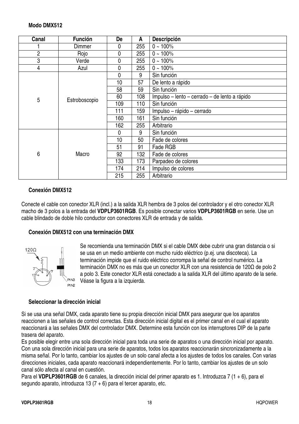 Velleman VDPLP3601RGB User Manual | Page 18 / 23